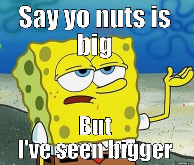 DEEZ NUTS - SAY YO NUTS IS BIG BUT I'VE SEEN BIGGER Tough Spongebob