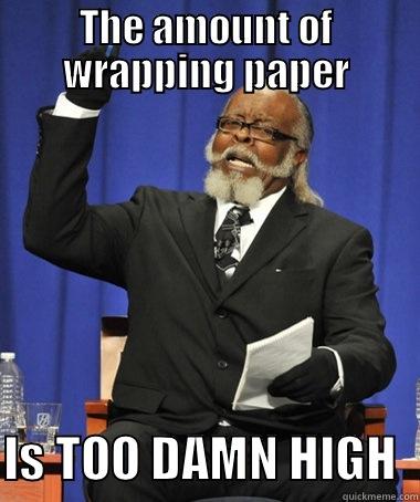 THE AMOUNT OF WRAPPING PAPER  IS TOO DAMN HIGH  The Rent Is Too Damn High