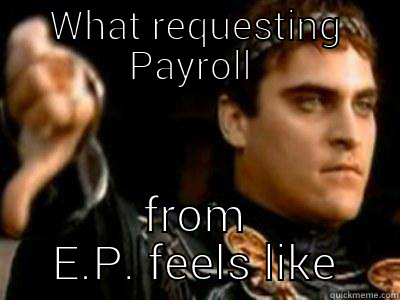 WHAT REQUESTING PAYROLL  FROM E.P. FEELS LIKE Downvoting Roman