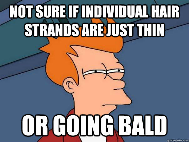 Not sure if individual hair strands are just thin or going bald  Futurama Fry