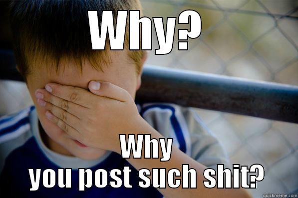 WHY? WHY YOU POST SUCH SHIT? Confession kid