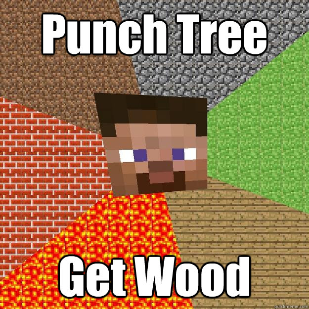 Punch Tree Get Wood - Punch Tree Get Wood  Minecraft