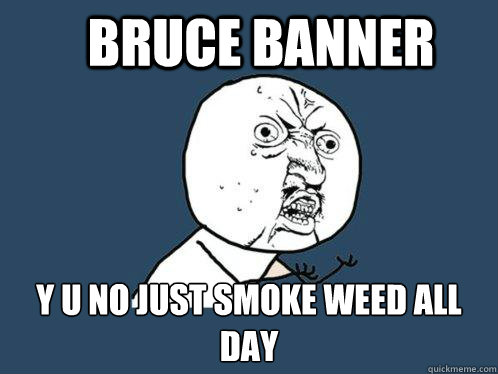 Bruce Banner y u no just smoke weed all day  Y U No