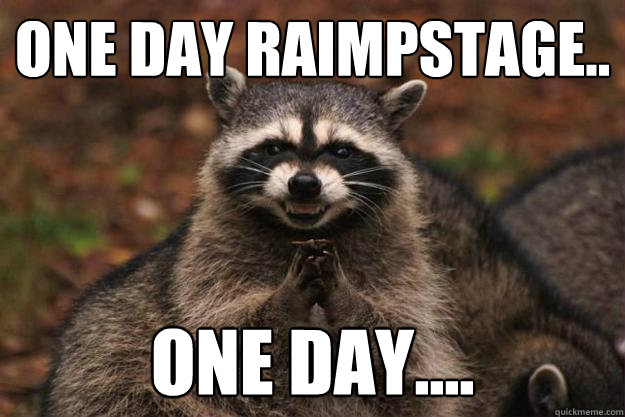 One day Raimpstage.. One day....  Evil Plotting Raccoon