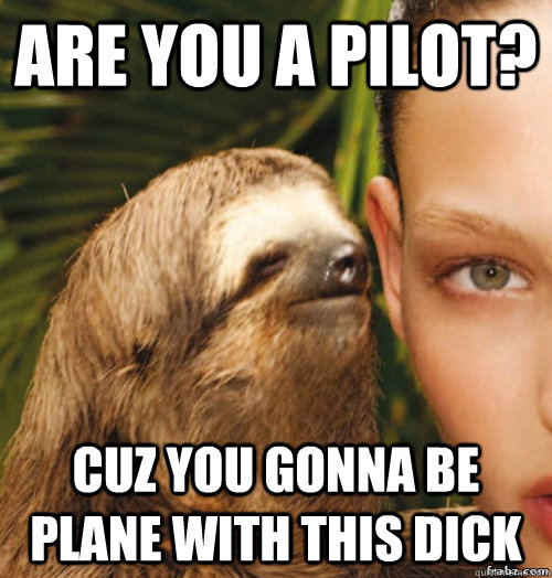 Are you a pilot? Cuz you gonna be plane with this dick  rape sloth