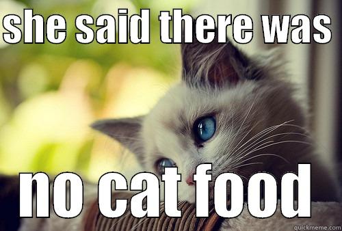 no food - SHE SAID THERE WAS  NO CAT FOOD First World Problems Cat