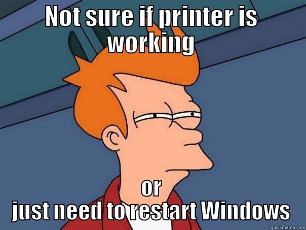 NOT SURE IF PRINTER IS WORKING OR JUST NEED TO RESTART WINDOWS Futurama Fry