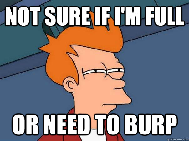 NOT SURE IF I'M FULL OR NEED TO BURP  Futurama Fry