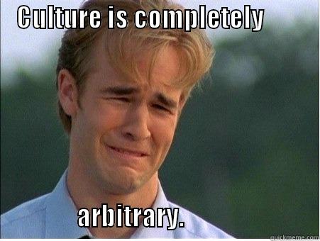    CULTURE IS COMPLETELY                                                                                         ARBITRARY.                           1990s Problems