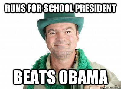 Runs for school president beats obama   