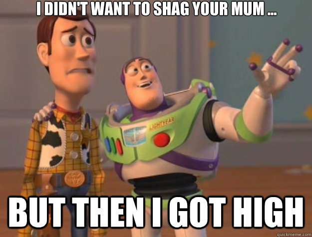 I didn't want to shag your mum ... But then I got high  Toy Story