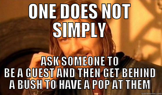 THE HOLLOW - ONE DOES NOT SIMPLY ASK SOMEONE TO BE A GUEST AND THEN GET BEHIND A BUSH TO HAVE A POP AT THEM Boromir