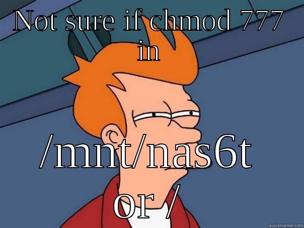 NOT SURE IF CHMOD 777 IN /MNT/NAS6T OR / Futurama Fry