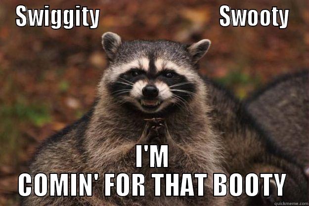 SWIGGITY                             SWOOTY I'M COMIN' FOR THAT BOOTY Evil Plotting Raccoon