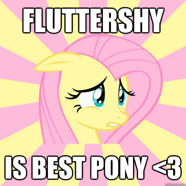 FLUTTERSHY is best pony <3  Socially awkward brony