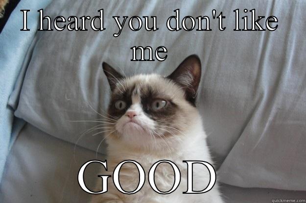 I HEARD YOU DON'T LIKE ME GOOD Grumpy Cat