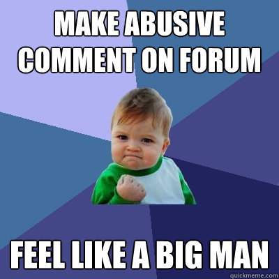 make abusive comment on forum feel like a big man - make abusive comment on forum feel like a big man  Success Kid