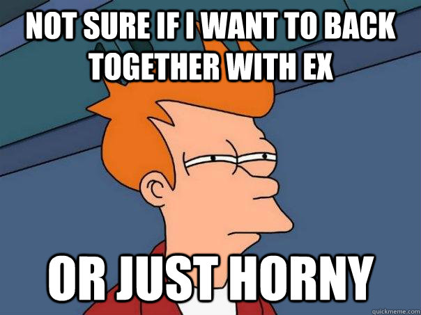 not sure if i want to back together with ex or just horny  Futurama Fry