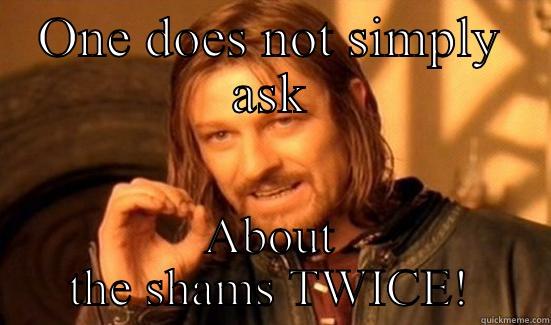 ONE DOES NOT SIMPLY ASK ABOUT THE SHAMS TWICE! Boromir