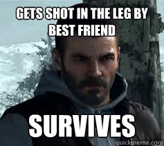 Gets shot in the leg by best friend Survives  