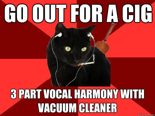 Go out for a cig 3 part vocal harmony with vacuum cleaner  Berklee Cat