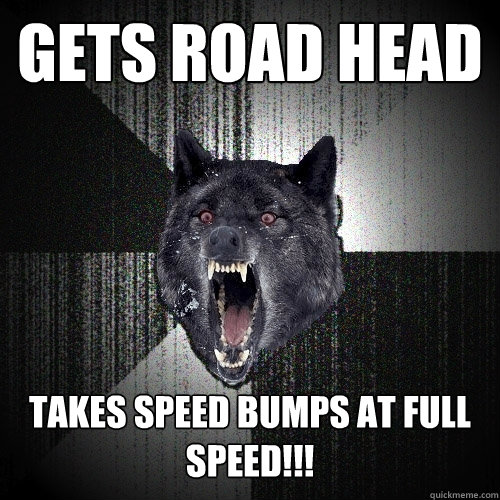 Gets Road Head Takes Speed Bumps at Full Speed!!!  Insanity Wolf