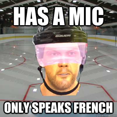 Has a mic only speaks french  