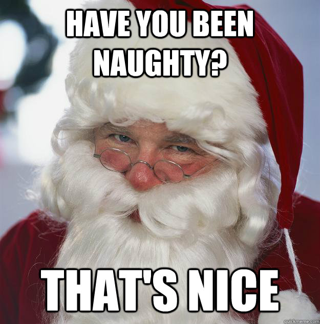 have you been naughty? that's nice  Scumbag Santa