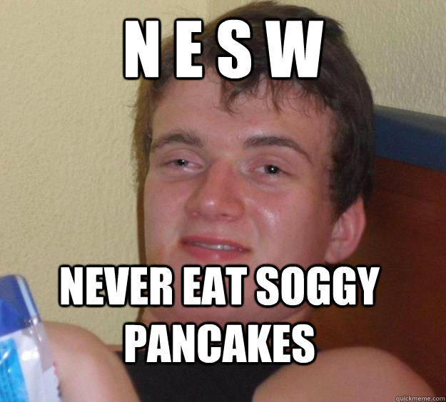 N E S W Never Eat Soggy Pancakes  10 Guy