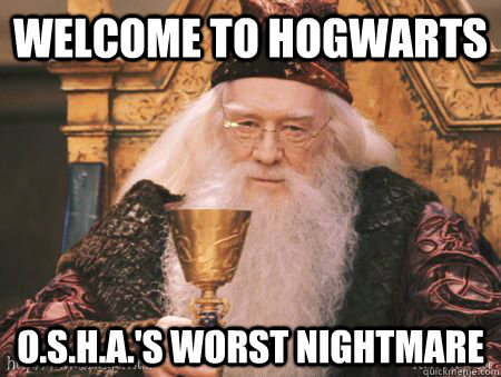 Welcome to Hogwarts O.S.H.A.'s worst nightmare  Drew Dumbledore