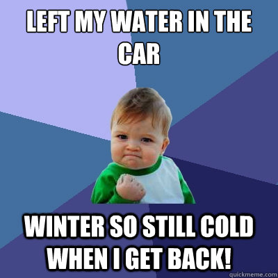 Left my water in the car winter so still cold when i get back!  Success Kid