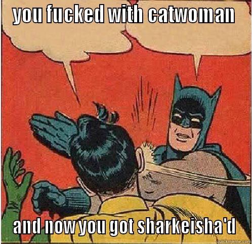 YOU FUCKED WITH CATWOMAN AND NOW YOU GOT SHARKEISHA'D Batman Slapping Robin