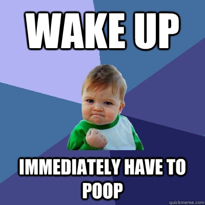 Wake up Immediately have to poop - Wake up Immediately have to poop  Success Kid