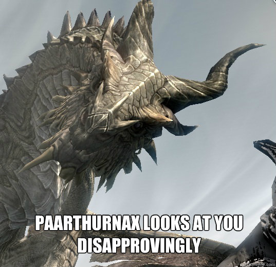 Paarthurnax looks at you disapprovingly   Paarthurnax