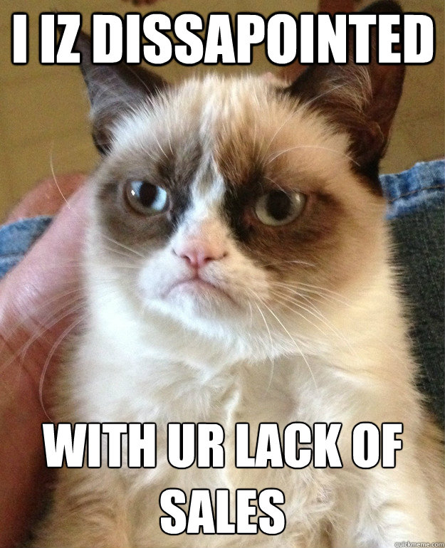 I Iz dissapointed with Ur lack of sales  Grumpy Cat