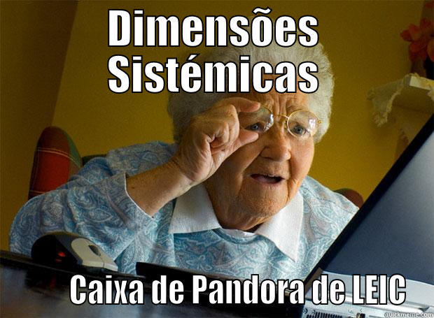 LEIC DON'T KNOW WAHT  - DIMENSÕES SISTÉMICAS         CAIXA DE PANDORA DE LEIC Grandma finds the Internet