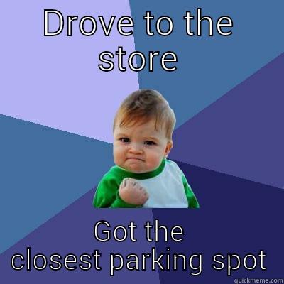 DROVE TO THE STORE GOT THE CLOSEST PARKING SPOT Success Kid