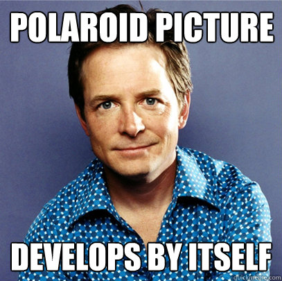 Polaroid picture develops by itself  Awesome Michael J Fox