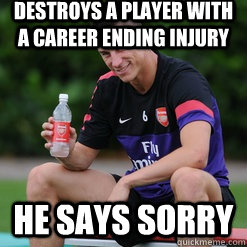 destroys a player with a career ending injury he says sorry  