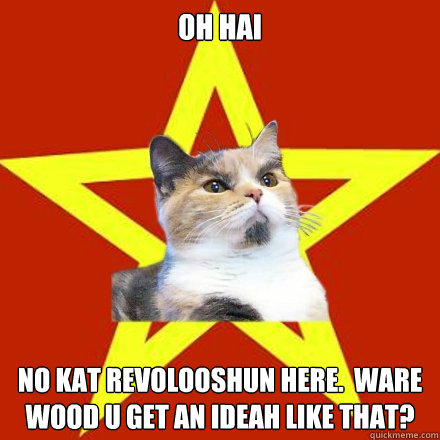 oh hai no kat revolooshun here.  ware wood u get an ideah like that?  Lenin Cat