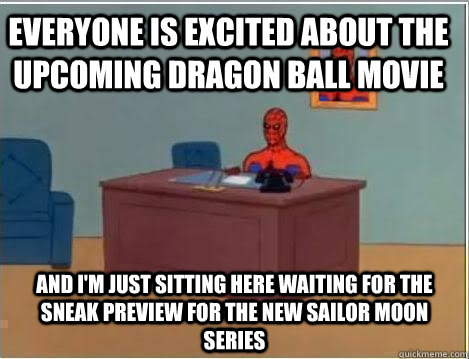 everyone is excited about the upcoming dragon ball movie and i'm just sitting here waiting for the sneak preview for the new sailor moon series  Spiderman Desk