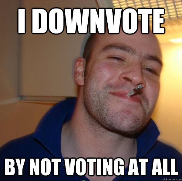 i downvote by not voting at all - i downvote by not voting at all  Misc