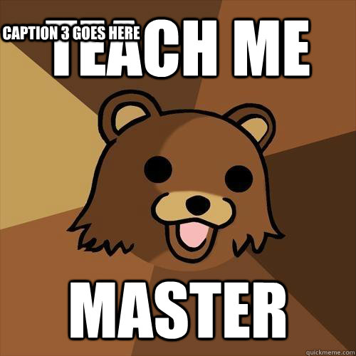 TEACH ME MASTER Caption 3 goes here - TEACH ME MASTER Caption 3 goes here  Pedobear