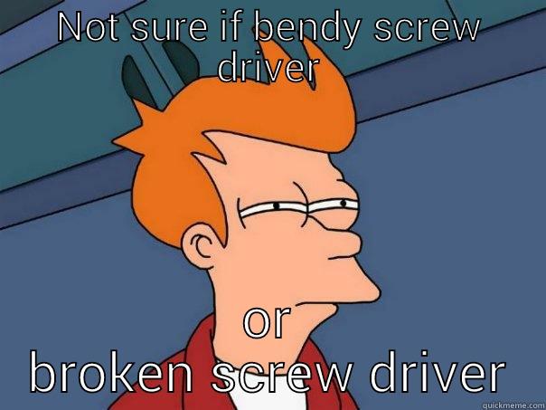 NOT SURE IF BENDY SCREW DRIVER OR BROKEN SCREW DRIVER Futurama Fry