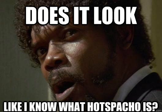 Does it look Like I know what hotspacho is?  Angry Samuel L Jackson