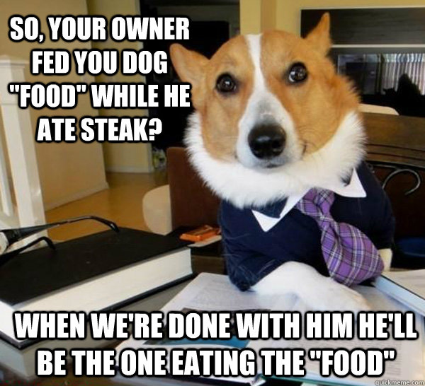 So, your owner fed you dog 