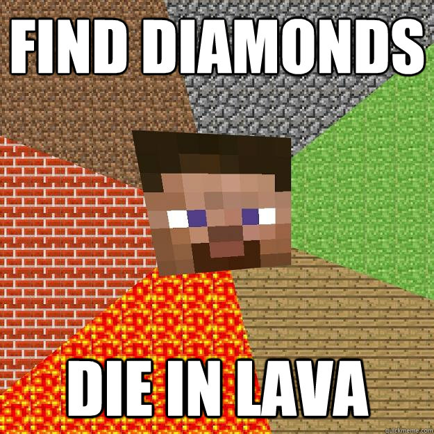 Find diamonds die in lava - Find diamonds die in lava  Minecraft