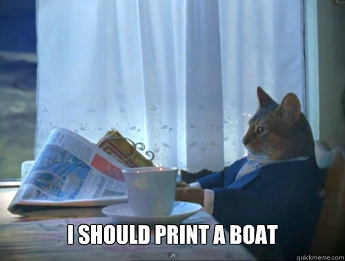  I should print a boat  The One Percent Cat