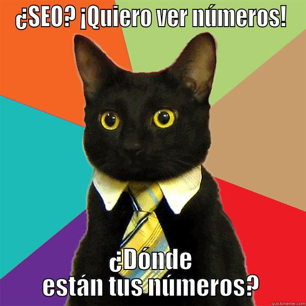 El posicionamiento SEO - ¿SEO? ¡QUIERO VER NÚMEROS! ¿DÓNDE ESTÁN TUS NÚMEROS? Business Cat