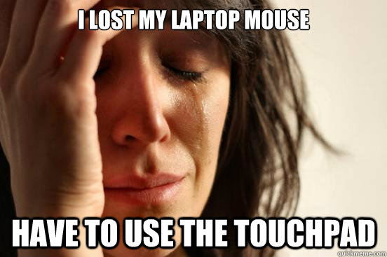 I lost my laptop mouse Have to use the touchpad   First World Problems